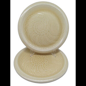 Franciscan Sea Sculptures Sand "The Nautilus" Set Of Two 10 1/2" Dinner Plates